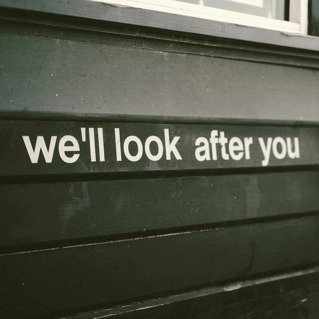 visit our fireplace showroom at Hoar Park Farm Text on a dark wall reading "we'll look after you".